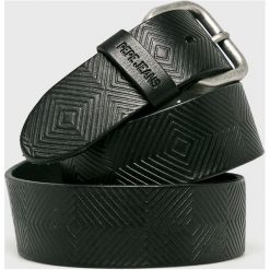 Pepe Jeans - Pasek skórzany. Czarne paski męskie marki Pepe Jeans, w paski, z jeansu. Za 179,90 zł.