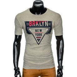T-shirty męskie: T-SHIRT MĘSKI Z NADRUKIEM S939 – ZIELONY