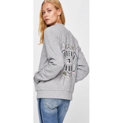 Trussardi Jeans - Bluza. Szare bluzy damskie Trussardi Jeans, s, z nadrukiem, z elastanu, bez rękawów, z kapturem. W wyprzedaży za 299,90 zł.