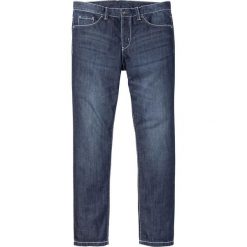 Dżinsy z kontrastowymi szwami Slim Fit Straight bonprix ciemnoniebieski "stone used". Niebieskie jeansy męskie bonprix, m, bez wzorów. Za 41,99 zł.