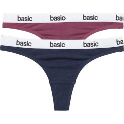 Stringi bonprix jeżynowy + ciemnoniebieski. Fioletowe majtki damskie bonprix. Za 35,98 zł.