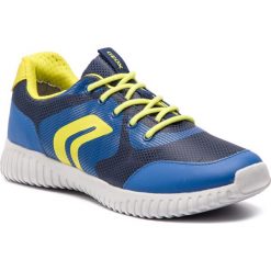 Sneakersy GEOX - J Waviness B. B J846TB 0FU54 C0749 D Navy/Lime. Niebieskie trampki chłopięce Geox, bez wzorów, ze skóry ekologicznej, na sznurówki. W wyprzedaży za 179,00 zł.