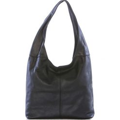 Shopper bag damskie: Skórzana torebka w kolorze czarnym – 33 x 32 x 16 cm
