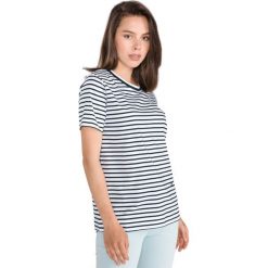 Tommy Hilfiger Essential Koszulka Niebieski Biały. Niebieskie koszulki damskie TOMMY HILFIGER, s, w paski, z bawełny, bez kołnierzyka, z krótkim rękawem. Za 188,95 zł.