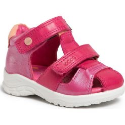 Sandały ECCO - Peekaboo 75185150229 Beetroot/Beetroot. Różowe sandały dziewczęce ecco, ze skóry, bez zapięcia. W wyprzedaży za 229,00 zł.