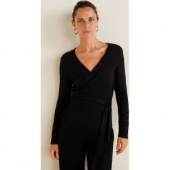 Mango - Bluzka Dance. Szare bluzki z odkrytymi ramionami Mango, l, z dzianiny, casualowe. Za 79,90 zł.