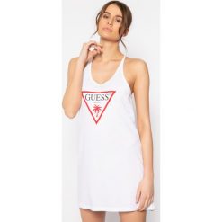 Top Guess E02I02 K8FY0. Czarne bluzki damskie Guess, l, z aplikacjami, z bawełny, polo, bez rękawów. Za 149,00 zł.