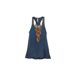 Topy na ramiączkach / T-shirty bez rękawów Pepe jeans DAULI. Niebieskie bluzki damskie Pepe Jeans, s, bez wzorów, z jeansu, bez kołnierzyka. W wyprzedaży za 258,30 zł.