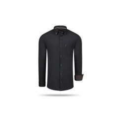 Koszule z długim rękawem Cappuccino Italia Regular Fit Overhemd Black. Czarne koszule męskie Cappuccino Italia, xl, bez wzorów, bez kołnierzyka, z długim rękawem. Za 151,48 zł.