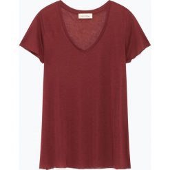 Bluzka "Ohio" w kolorze bordowym. Czerwone bluzki damskie American Vintage, xs, bez wzorów, z wełny, bez kołnierzyka, bez rękawów. W wyprzedaży za 99,95 zł.