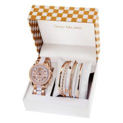 Gino Milano Damski Zestaw Zegarek Z Bransoletkami mwf14-004c. Szare zegarki damskie Gino Milano. Za 319,00 zł.