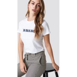 T-shirty damskie: MANGO T-shirt Think - White