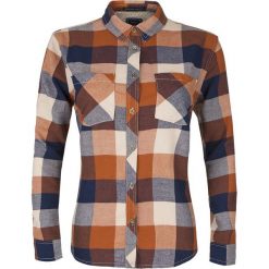 Koszula Pepe Jeans Autumn. Niebieskie koszule damskie Pepe Jeans, w kratkę, z jeansu, bez kołnierzyka, bez rękawów. Za 159,00 zł.