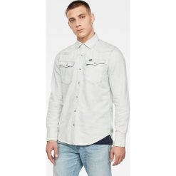 G-Star Raw - Koszula jeansowa. Białe koszule męskie G-Star RAW, xl, bez wzorów, z bawełny, klasyczne, z klasycznym kołnierzykiem, z długim rękawem. Za 419,90 zł.