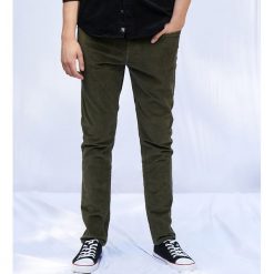 Spodnie sztruksowe - Khaki. Brązowe spodnie męskie Sinsay, bez wzorów, ze sztruksu. Za 79,99 zł.