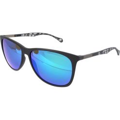 Męskie okulary przeciwsłoneczne w kolorze czarno-szaro-niebieskim. Szare okulary przeciwsłoneczne męskie marki Hugo Boss Sunglasses, z tworzywa sztucznego, wakacyjne. W wyprzedaży za 279,95 zł.