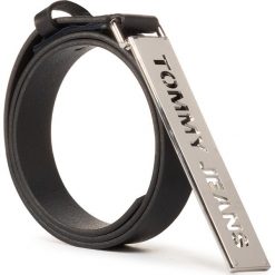 Pasek Damski TOMMY JEANS - Thw High Waist Leather Belt 2.5 AW0AW08066 BDS. Czarne paski damskie Tommy Jeans, w paski, z jeansu. W wyprzedaży za 189,00 zł.
