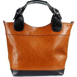 Torebka skórzana elegancki kuferek DAN-A T195 - camel / czarny. Brązowe kuferki damskie DAN-A, bez wzorów, ze skóry, eleganckie, bez dodatków. Za 289,99 zł.