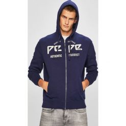 Pepe Jeans - Bluza. Niebieskie bluzy męskie Pepe Jeans, s, z aplikacjami, z bawełny, z kapturem, bez rękawów, z kapturem. W wyprzedaży za 259,90 zł.