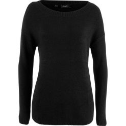 Sweter z dekoltem w łódkę bonprix czarny. Czarne swetry damskie marki bonprix, bez wzorów, bez rękawów, bez kaptura. Za 54,99 zł.