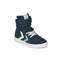 Buty Dziecko Hummel SLIMMER STADIL HIGH JR. Niebieskie trampki dziewczęce Hummel, bez wzorów, bez zapięcia. Za 259,00 zł.