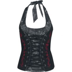 Black Premium by EMP Theresia Top damski czarny/czerwony. Czerwone bluzki damskie marki Black Premium by EMP, xl, z nadrukiem, bez kołnierzyka, bez rękawów. Za 89,90 zł.