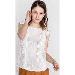 Vero Moda Dallas Top Biały. Białe bluzki damskie Vero Moda, xl, w paski, z elastanu, bez kołnierzyka, bez rękawów. Za 119,95 zł.