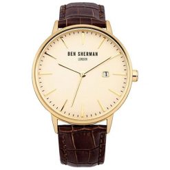 Ben Sherman Portobello Professional wb001bra. Brązowe zegarki męskie marki Ben Sherman, złote. W wyprzedaży za 220,00 zł.