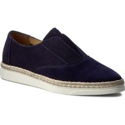 Espadryle MARC O'POLO - 701 13993201 300 Dark Blue 880. Niebieskie espadryle damskie Marc O'Polo, bez wzorów, ze skóry, bez obcasa, na płaskiej podeszwie. W wyprzedaży za 299,00 zł.