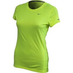 Topy damskie: Nike Koszulka Miler SS Crew Top żółta r. L (519829 702)
