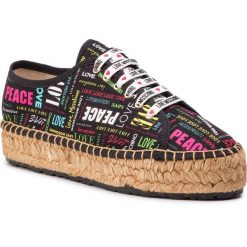 Espadryle LOVE MOSCHINO - JA10203G07JK0000 Nero. Czarne espadryle damskie Love Moschino, bez wzorów, ze skóry, bez obcasa, na płaskiej podeszwie. W wyprzedaży za 379,00 zł.