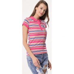 Różowa T-shirt Safekeeping. Różowe koszulki damskie polo Born2be, m, w paski, z dzianiny, polo, bez rękawów. Za 14,99 zł.