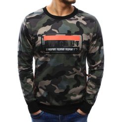 Bluzy męskie: Bluza męska z nadrukiem woodland camo (bx3444)