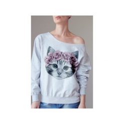 Kicia gruba podszyty dekolt z. Szare bluzy damskie marki One mug a day, s, z nadrukiem, z bawełny, bez rękawów, bez kaptura. Za 139,00 zł.