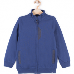 Bluza. Niebieskie bluzy chłopięce rozpinane marki BASIC BOY, z bawełny, z długim rękawem, długie. Za 34,90 zł.