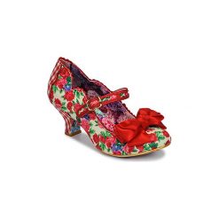 Czółenka Irregular Choice SUMMER BREEZE. Czerwone czółenka damskie Irregular Choice, bez wzorów, bez obcasa. W wyprzedaży za 351,75 zł.