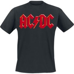 AC/DC Red Logo T-Shirt czarny. Czarne t-shirty męskie marki AC/DC, xl, z klasycznym kołnierzykiem. Za 54,90 zł.