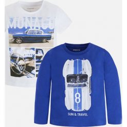 Mayoral - T-shirt + longsleeve dziecięcy 92-134 cm. Szare t-shirty chłopięce marki Mayoral, z nadrukiem, z bawełny, z okrągłym kołnierzem. Za 89,90 zł.