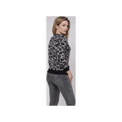 Sweter w panterkę, SWE164 czarny/grafit/ecru MKM. Czarne swetry klasyczne damskie Mkm swetry, l, z dzianiny. Za 148,00 zł.