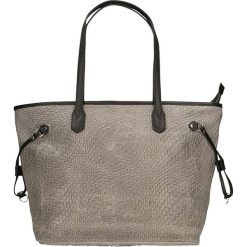 Torebki klasyczne damskie: Skórzana torebka w kolorze szarym – 46 x 30 x 17 cm