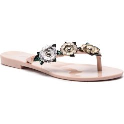 Japonki MELISSA - Harmonic Garden Chrome 32611 Pink/Green/Silver 32611. Różowe klapki damskie Melissa, bez wzorów, z tworzywa sztucznego, bez obcasa, na obcasie. W wyprzedaży za 189,00 zł.
