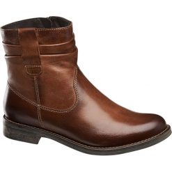 Botki damskie 5th Avenue brązowe. Brązowe botki damskie na obcasie 5th Avenue, z materiału, na zamek. Za 239,90 zł.