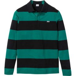 Shirt polo z długim rękawem bonprix turkusowo-czarny w paski. Zielone koszulki męskie bonprix, s, w paski, polo, z długim rękawem, długie. Za 54,99 zł.