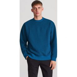 Bluza ze strukturalnej dzianiny - Turkusowy. Niebieskie bluzy męskie Reserved, s, bez wzorów, z dzianiny, bez kołnierzyka, bez rękawów, bez kaptura. Za 139,99 zł.
