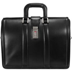 Skórzana Teczka Męska Mcklein Morgan 83345 na laptopa 17" Czarna - Czarny. Czarne aktówki męskie Mcklein, w paski, ze skóry, eleganckie. Za 1126,02 zł.