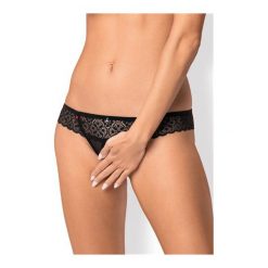 Stringi Shibu otwarte. Czarne stringi damskie Obsessive, w koronkowe wzory, z koronki. Za 36,90 zł.