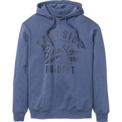 Bluza z kapturem Slim Fit bonprix indygo. Niebieskie bluzy męskie bonprix, xl, bez wzorów, z kapturem, bez rękawów, z kapturem. Za 37,99 zł.