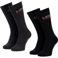Zestaw 2 par wysokich skarpet unisex LEVI'S - 37483-0107 Anthracite Melange/Black. Szare skarpetki damskie Levi's®, bez wzorów, z elastanu. Za 44,99 zł.