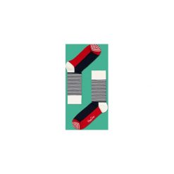 Skarpety Happy Socks "Half Stripe" (SH01-068). Czarne skarpetki damskie Happy Socks, z bawełny. Za 29,99 zł.