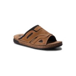 LASOCKI FOR MEN MI20-516. Pomarańczowe kapcie męskie Lasocki For Men, ze skóry. Za 99,99 zł.